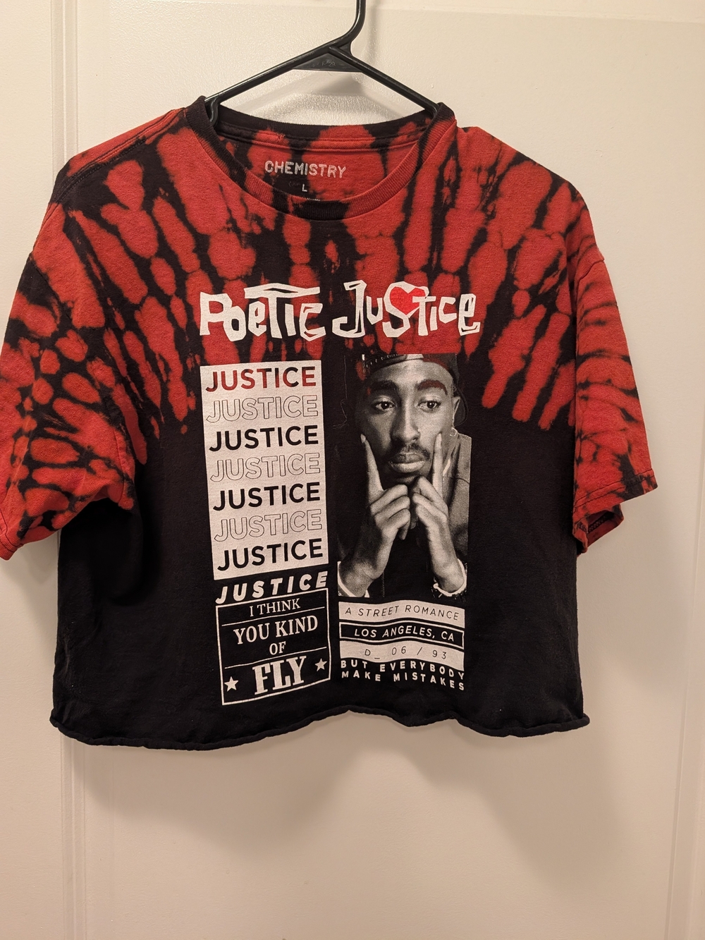 Chemistry Red & Black Tie-Dye Graphic Tee - Poetic Justice Tupac Shirt